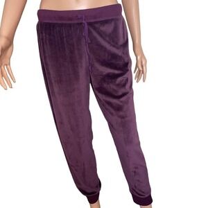 HoneyDew brand velour elastic waist and ankles burgundy joggers SZ M velvet feel
